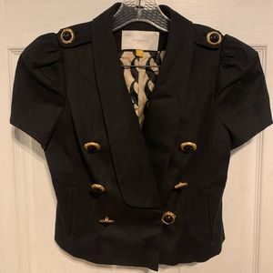 Retro black blazer with button detail